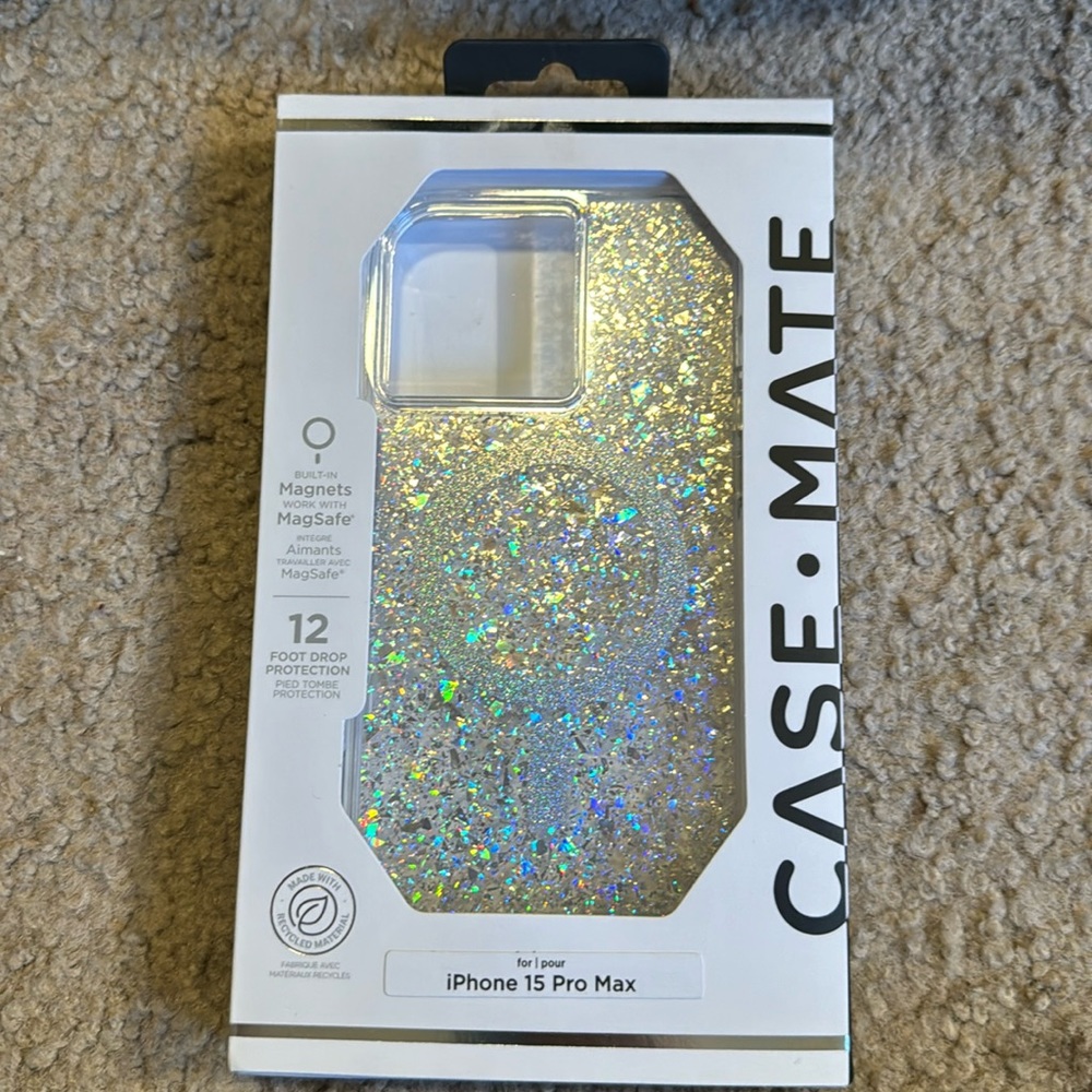 iPhone 15 Pro Max case. Sparkles and works with MagSafe